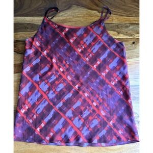 Cabi Red Abstract Print Camisole Tank Top Size L Flowy Sleeveless Blouse
